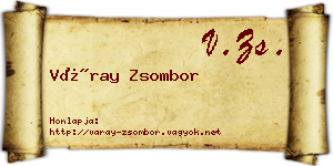 Váray Zsombor névjegykártya